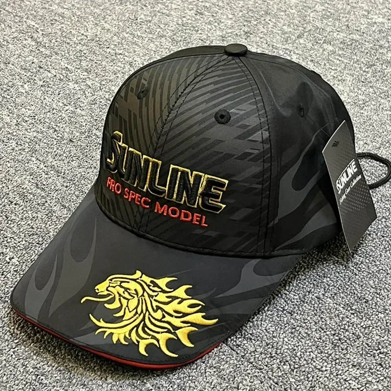 Фото Кепка для гольфа с вышивкой Sunline, летняя кепка для спорта на открытом воздухе, рыболовная Кепка с зажимом, мужская Кепка от солнца для рыбалки, регулируемая бейсболка №1
