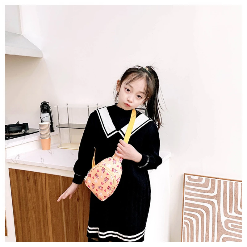 Children's Chest Bag Boy Cartoon Dinosaur One Shoulder Backpack Girl One Shoulder Crossbody Bag Coin Purse