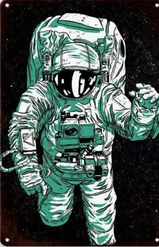 Металлический знак космонавта Космический астронавт космический движущийся в