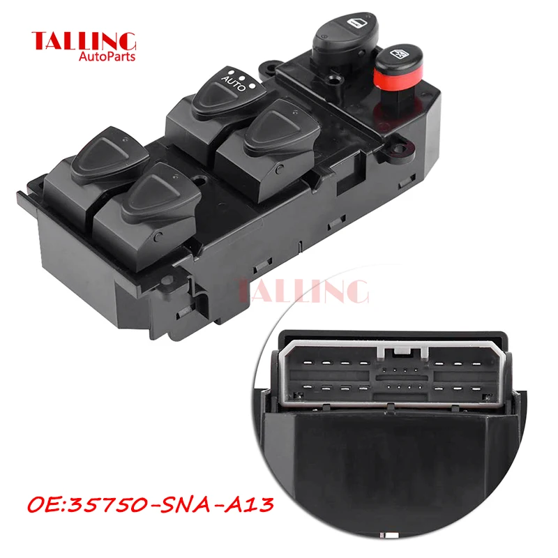 

Переключатель Стеклоподъемника 35750-SNA-A13 для HONDA 2006-2012 CIVIC л 35750SNAA13 Бесплатная доставка