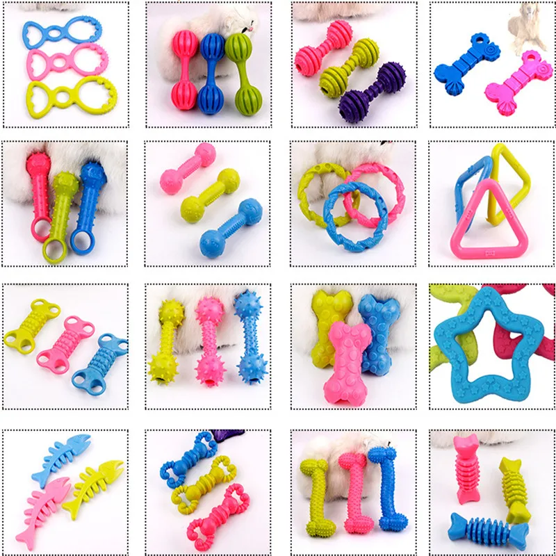 

1PC Pet Toy for Small Dog Teeth Cleaning Chew Training Tos Non-toxic Rubber Resistance To Bite Dog Toy Pet Supplies Random Color