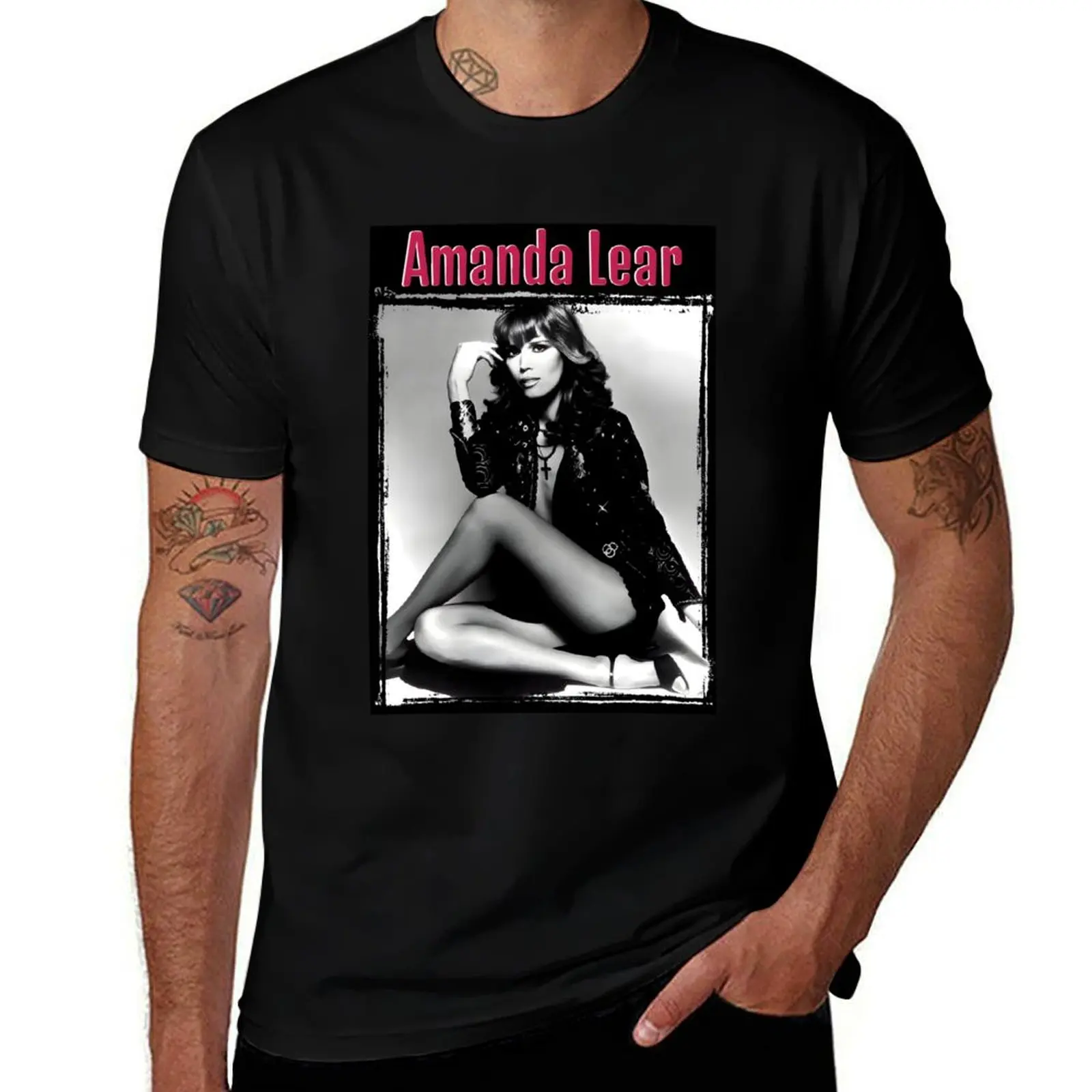 Фото Футболка с плакатом Amanda Lear, дизайнерские мужские футболки, мужская футболка с рисунком, футболка №1