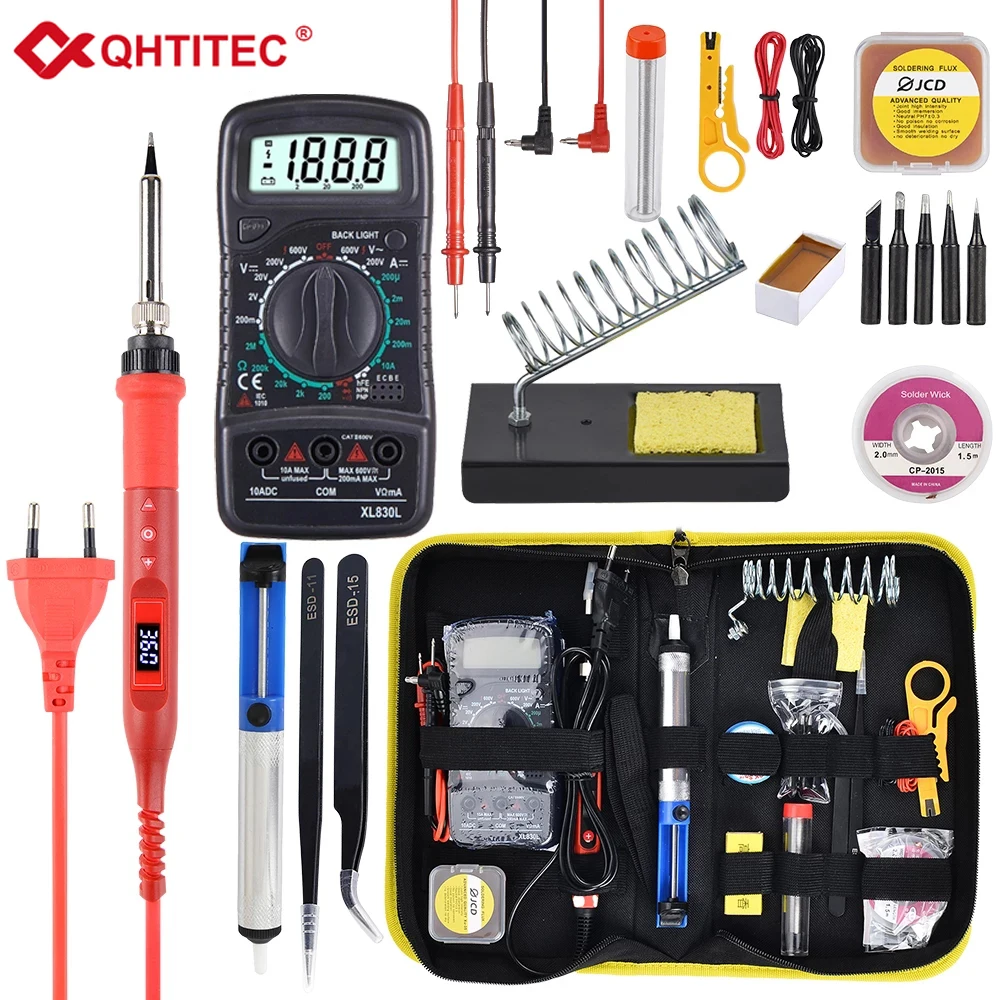 JCD 80W Electric Soldering Iron With Multimeter Welding kit Adjustable Temperature LCD Digital Display Multi-function Button908U