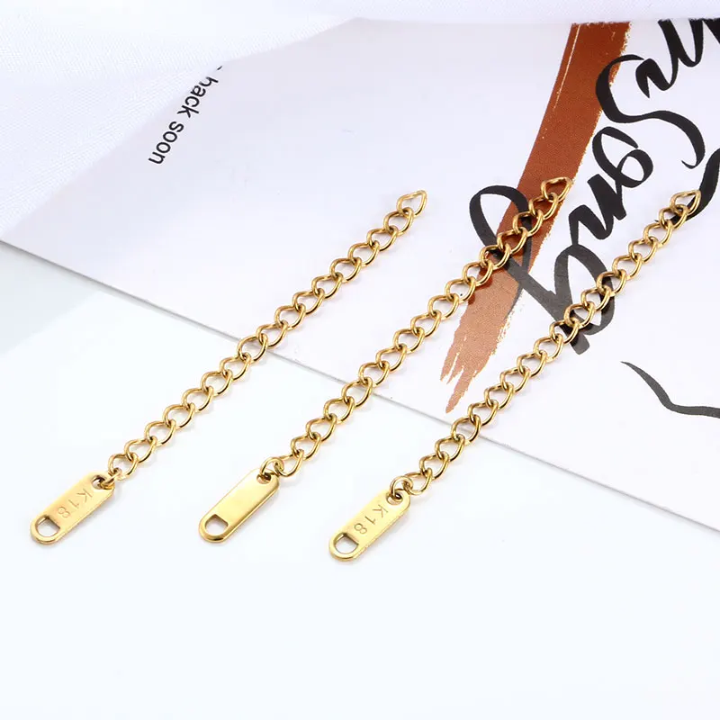 5cm Extension Chains VacuumPlated StainlessSteel Jewerly Making Supplies Accessorie DIY Necklace Bracelet Lengthen Fashion Style