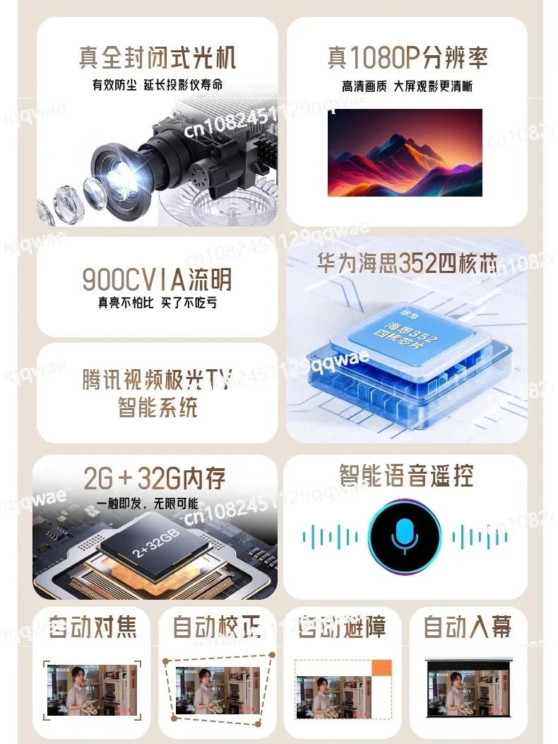 Проекционный PTZ-проектор D2 проектор для домашней спальни умный домашний