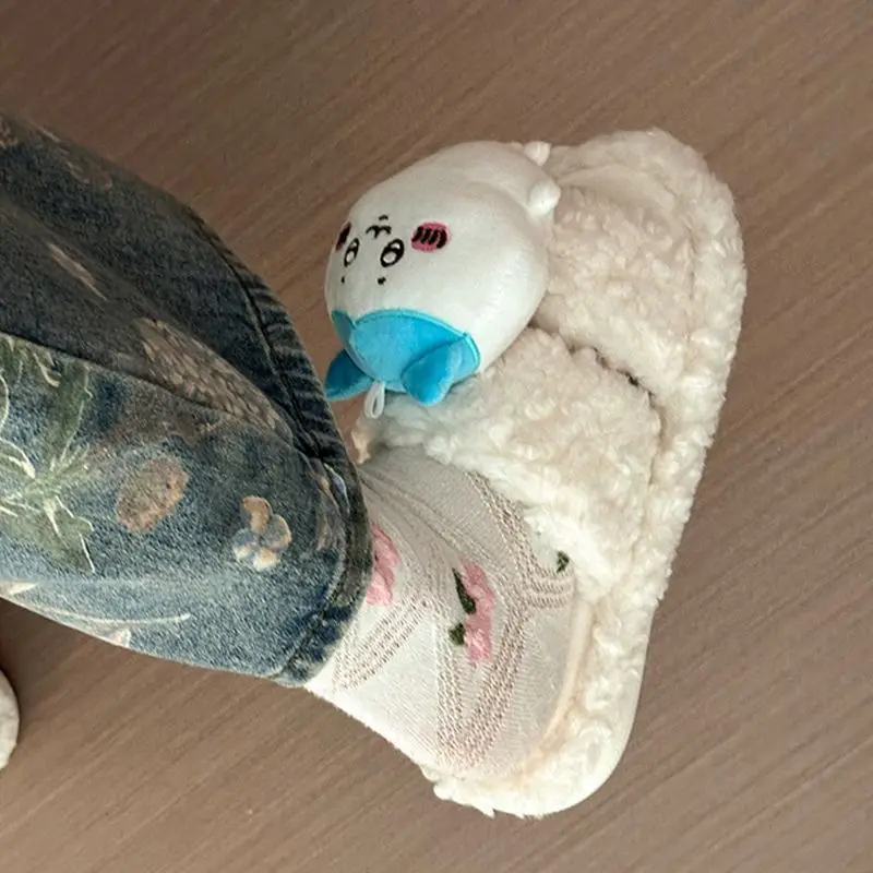 Chiikawa аниме зимние кавайные теплые домашние хлопковые тапочки для девочек мягкие