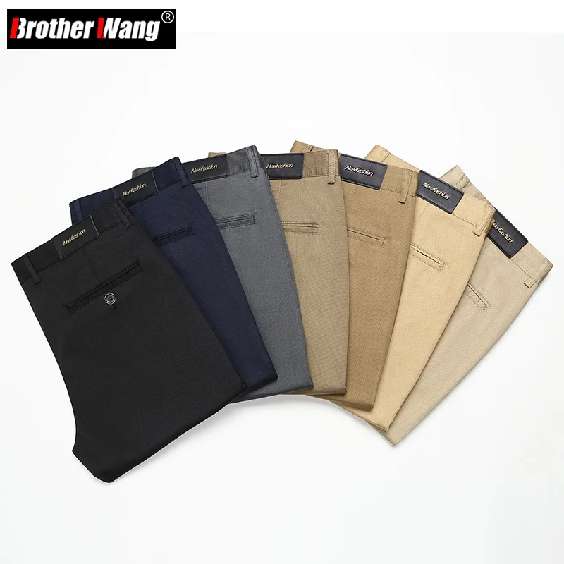 

Men's Thin Casual Straight Pants 2022 Spring Summer Fashion Comfortable Soft Knitting Elasticity Business Office Black Trousers