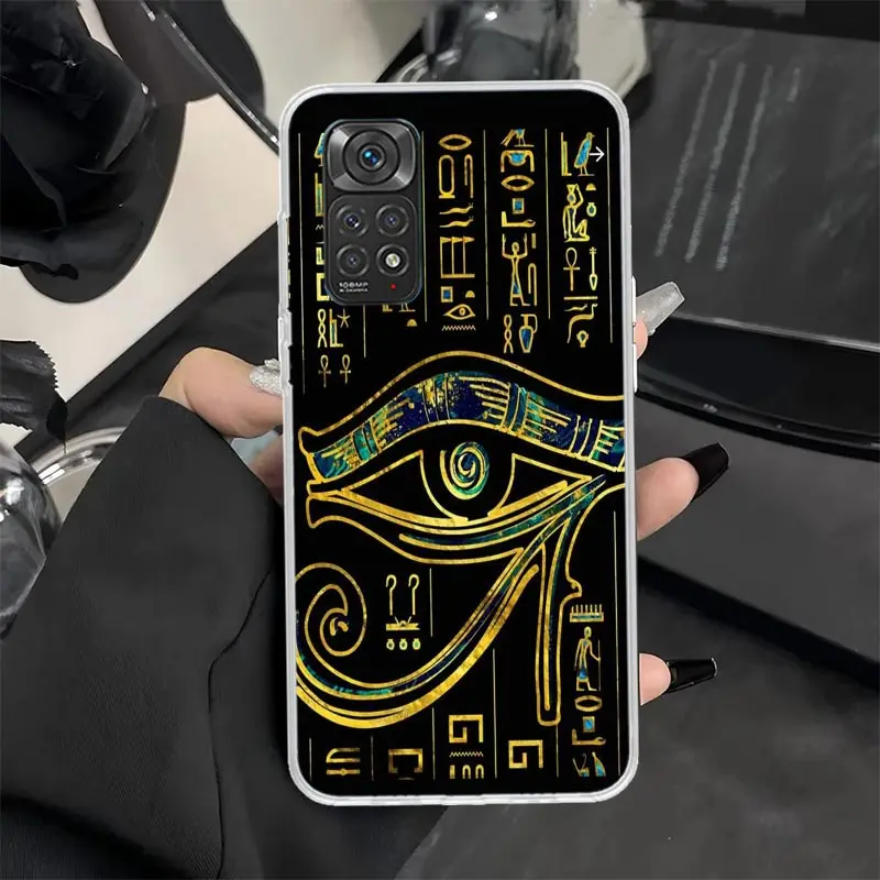Чехол для телефона Sacred Eye of Horus Egypt Fresco Xiaomi Redmi Note 13 12S 12 11S 14 11E Pro Plus 11 10 10S 9 9S 8 8T 5G Soft Sil