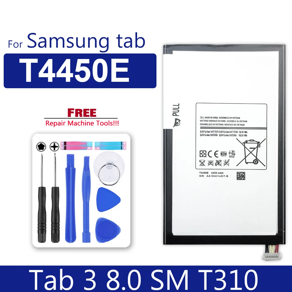 

Аккумулятор T4450E для планшета Samsung GALAXY Tab 3 8,0, T310, T311, T315, оригинальные батареи, 4450 мАч, трек-код