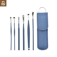 for xiaomi youpin 6 piece stainless steel earwax cleaner spiral turn ear clip spoon clean ear portable cleaning tool kit