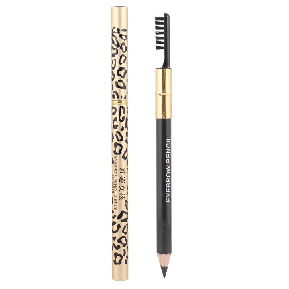 

2pcs with Spoolie Brush Leopard PatternWaterproof Definer Brow Smooth and ( Black )