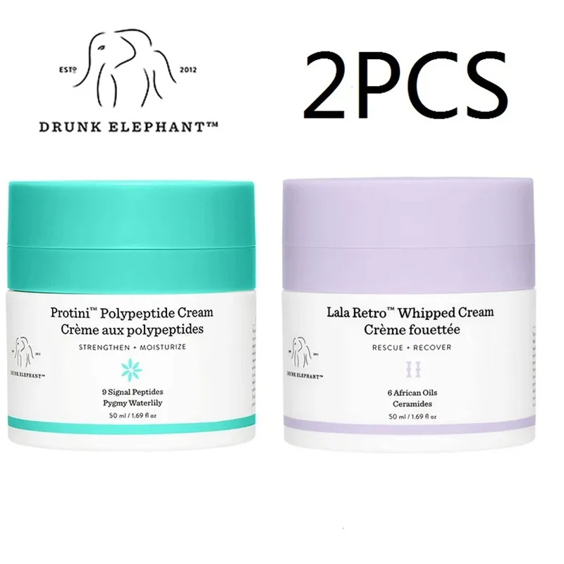 

2PCS Drunk Elephant Protini Polypeptide LaLa Retro Whipped Cream Face Moisturizer with Amino Acids 50mL Whitening Firming