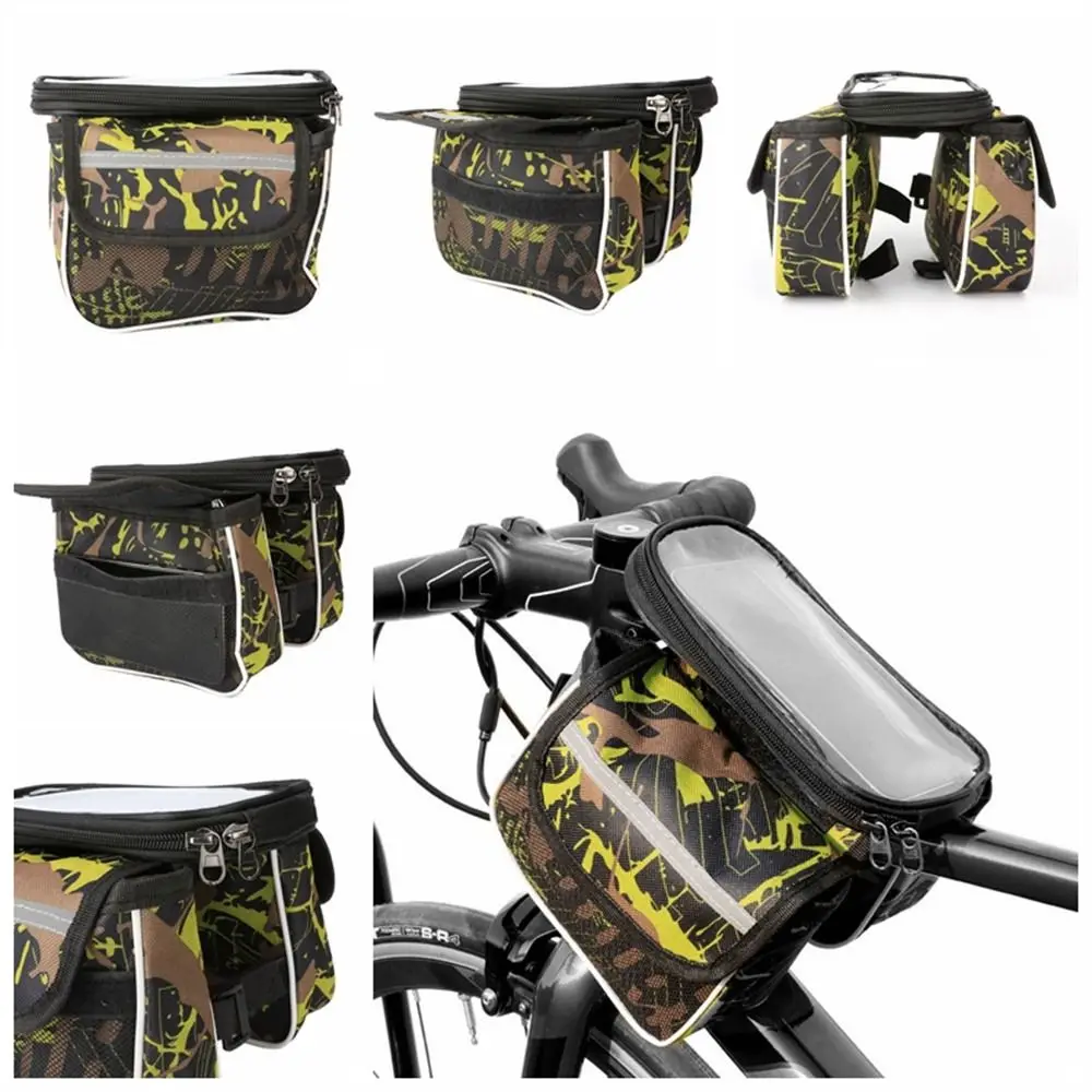 

Waterproof Bike Saddle Bag Riding Pouch Tools Holder Cycling Storage Bag Touch Screen Frame Holder Bicycle Frame Bag