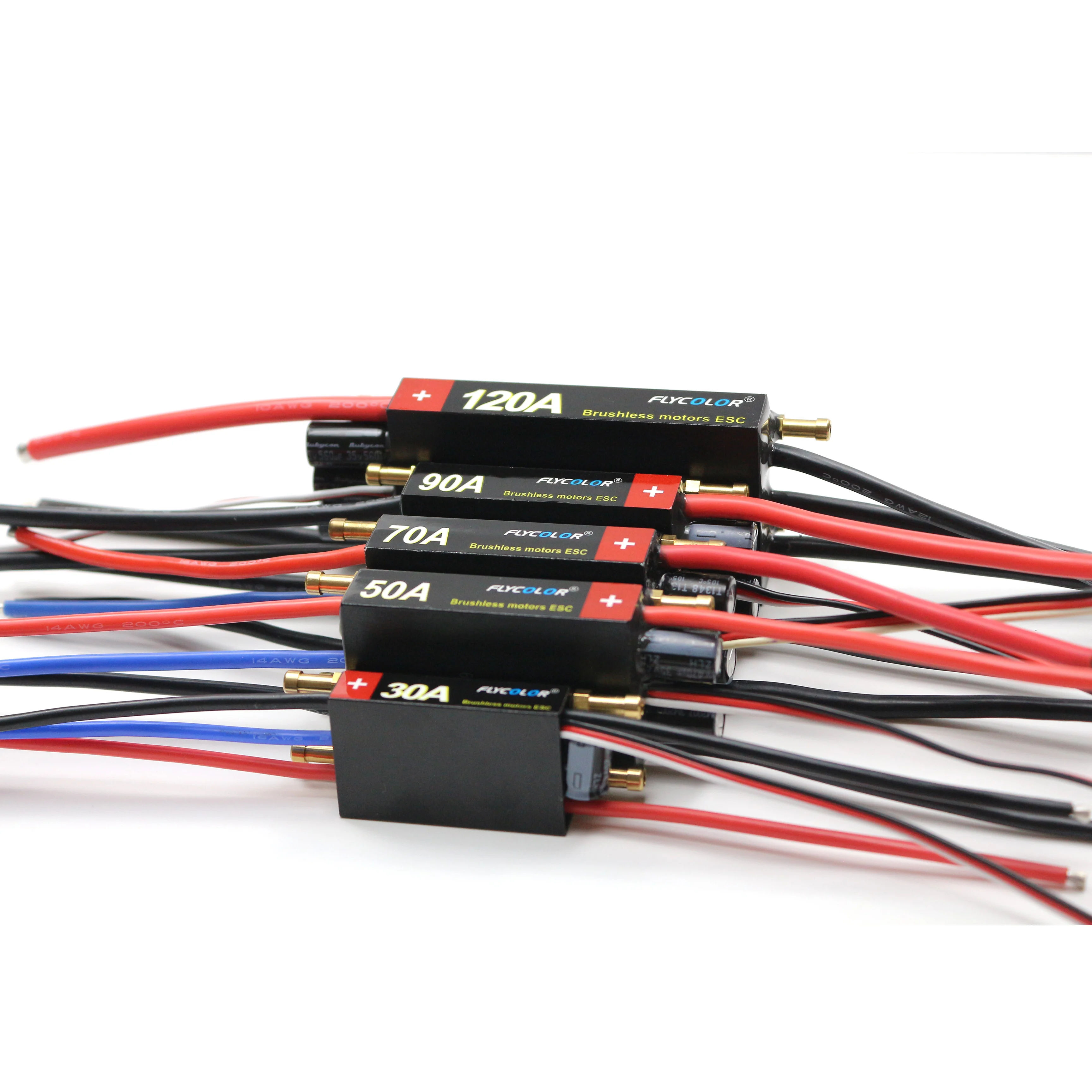 Фото FlyColor 30A 50A 70A 90A 120A ESC для радиоуправляемых лодок, водонепроницаемый, 2-6S Lipo, бесщеточный регулятор скорости с программной картой для мотора радиоуправляемой лодки №2