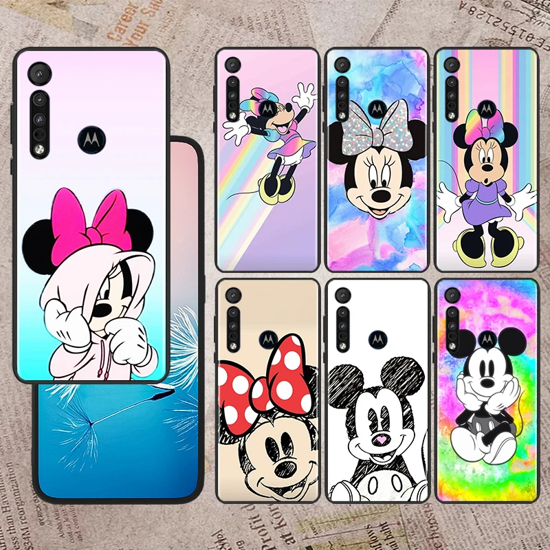 

Mickey mouse color For Motorola Moto G60S G60 Edge 20 E20 E7i E6i E6S G9 G8 Plus G Power One Fusion Black Phone Case