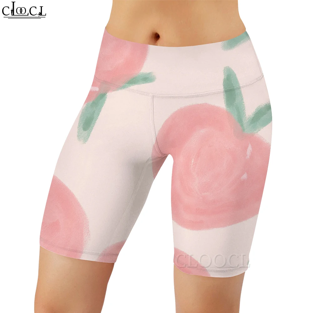 CLOOCL Fashion Workout Women Legging Cute Peach Print Casual Women Sexy Gym Sweatpants for Female Gym Sports Shorts