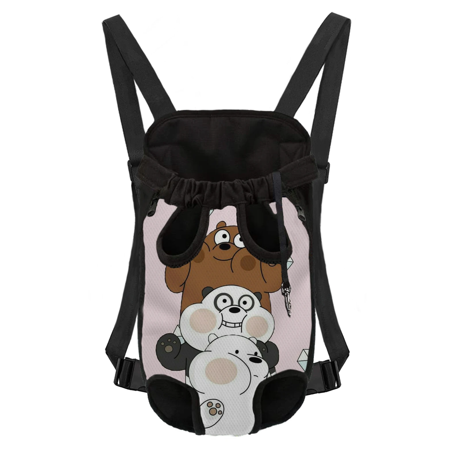 

Three Naked Bears Print Pet Chest Knapsack Lightweight Breathable Dog Carriers Backpack Walk Portable Field Pack For Cat Outdoor
