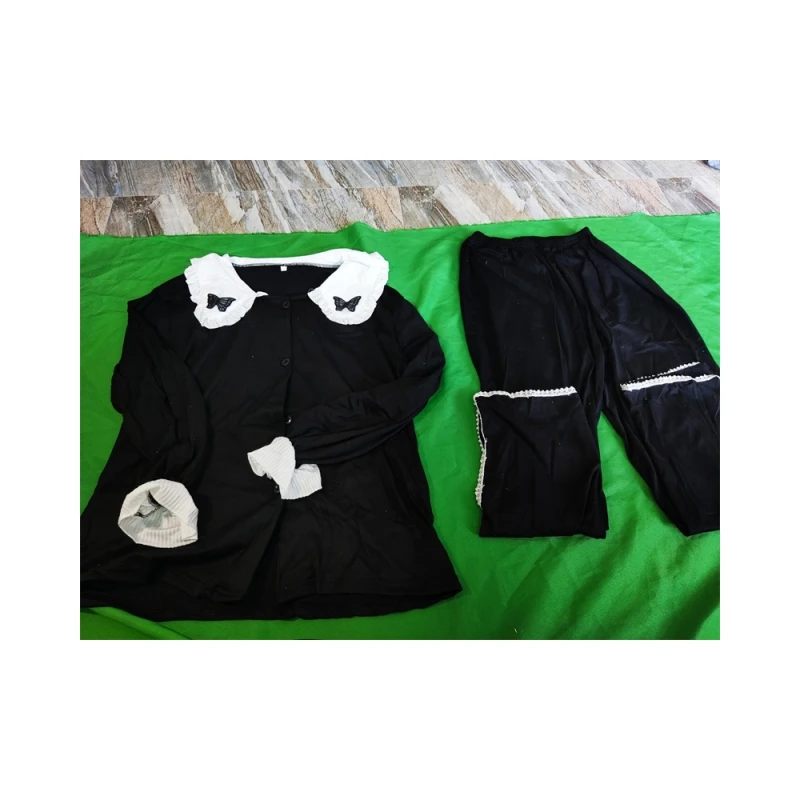 Women's Pajamas Set Full Sleeve Tops Long Flare Pants Sexy Bow Decorate Pyjama Big Size Mom Homewear Cozy Sweet Sleepwear