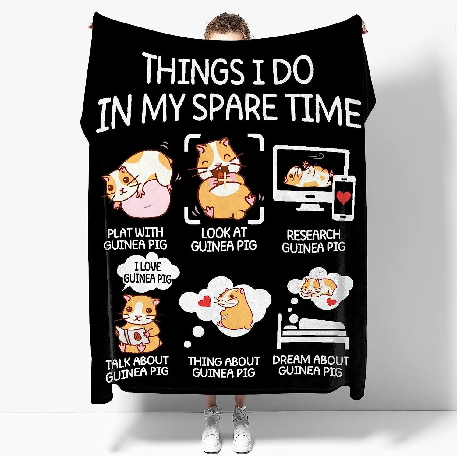 

Axolotl Blanket Gift Lightweight Throws -Things I Do in My Spare Time-Plush Cute Animals Fish Decor Kids Quilt Kawaii