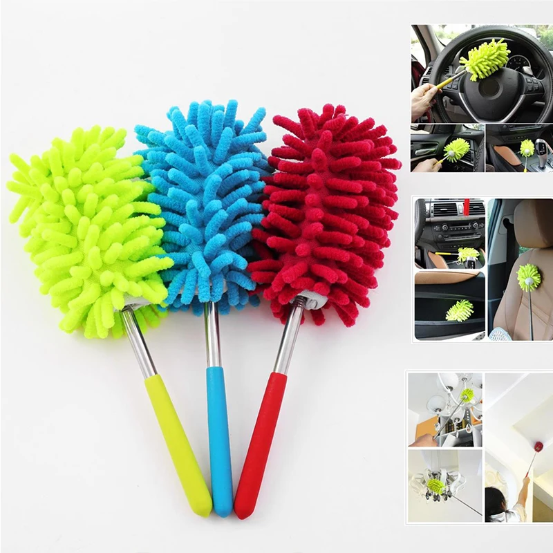 

Chenille Duster Adjustable Microfiber Dusting Brush Extend Home Duster Air-condition Car Furniture Household Cleaning Brush