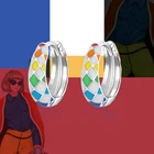 Женские серьги-гвоздики в виде радуги, из серебра 925 пробы