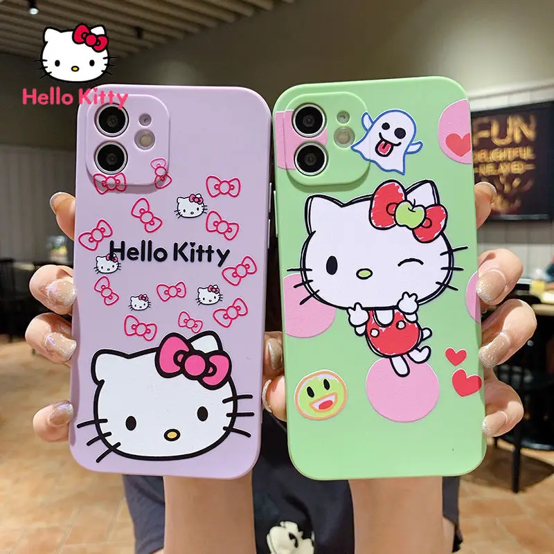 

Hello Kitty Cute Phone Case for iPhone13 13Pro 13Promax 12 12Pro Max 11 Pro X XS MAX XR 7 8 Plus Cartoon Three dimensional Cover