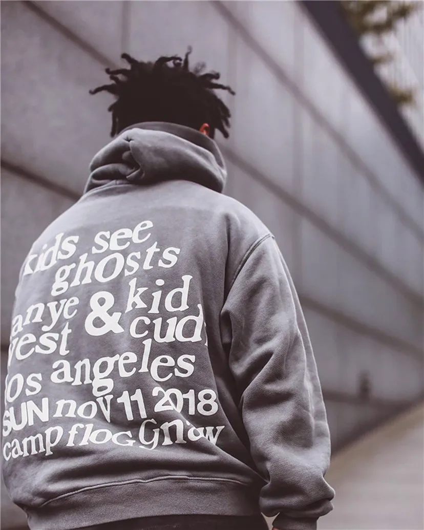 2023 серая толстовка Ksg для мужчин и женщин худи в стиле хип-хоп детей с