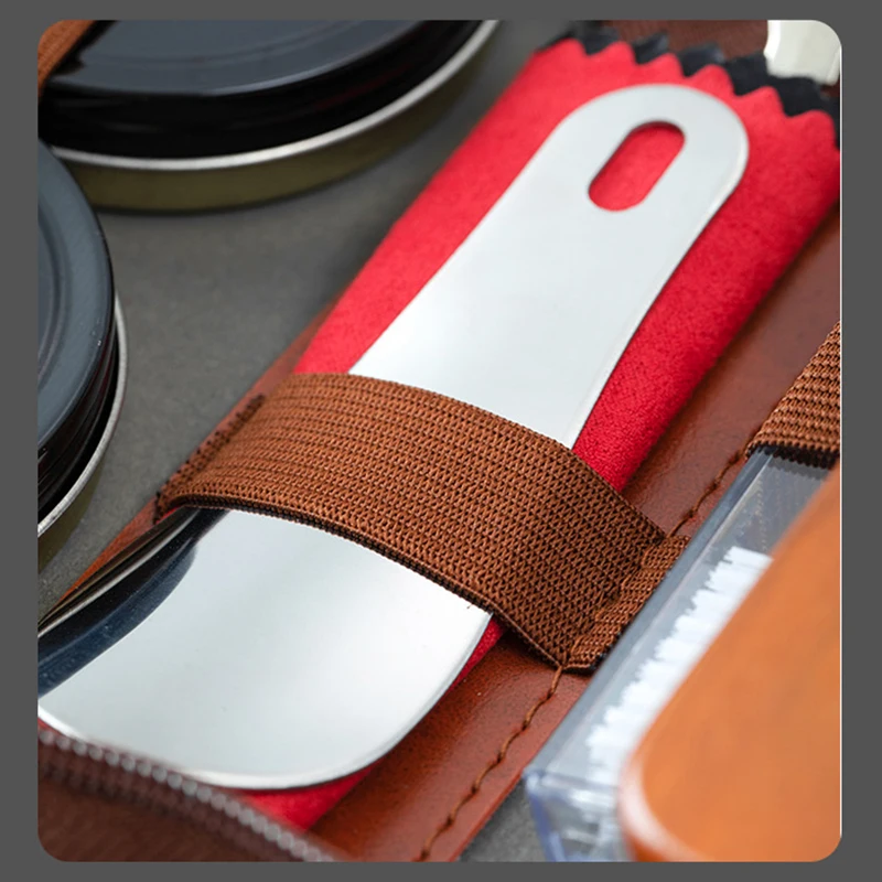 NOIPACE Leather Shoes Care Kit for Men Women Product Set With Leather Bag,Horsehair Shoe Brush/Solid Shoe Polish/Metal Shoehorn