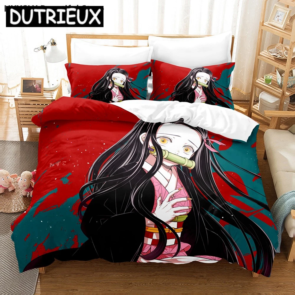 

Kamado Nezuko Demon Slayer Anime 3D Duvet Cover Bedding Set Comforter Linen Pillowcases Home Decor Single Double Twin King Queen