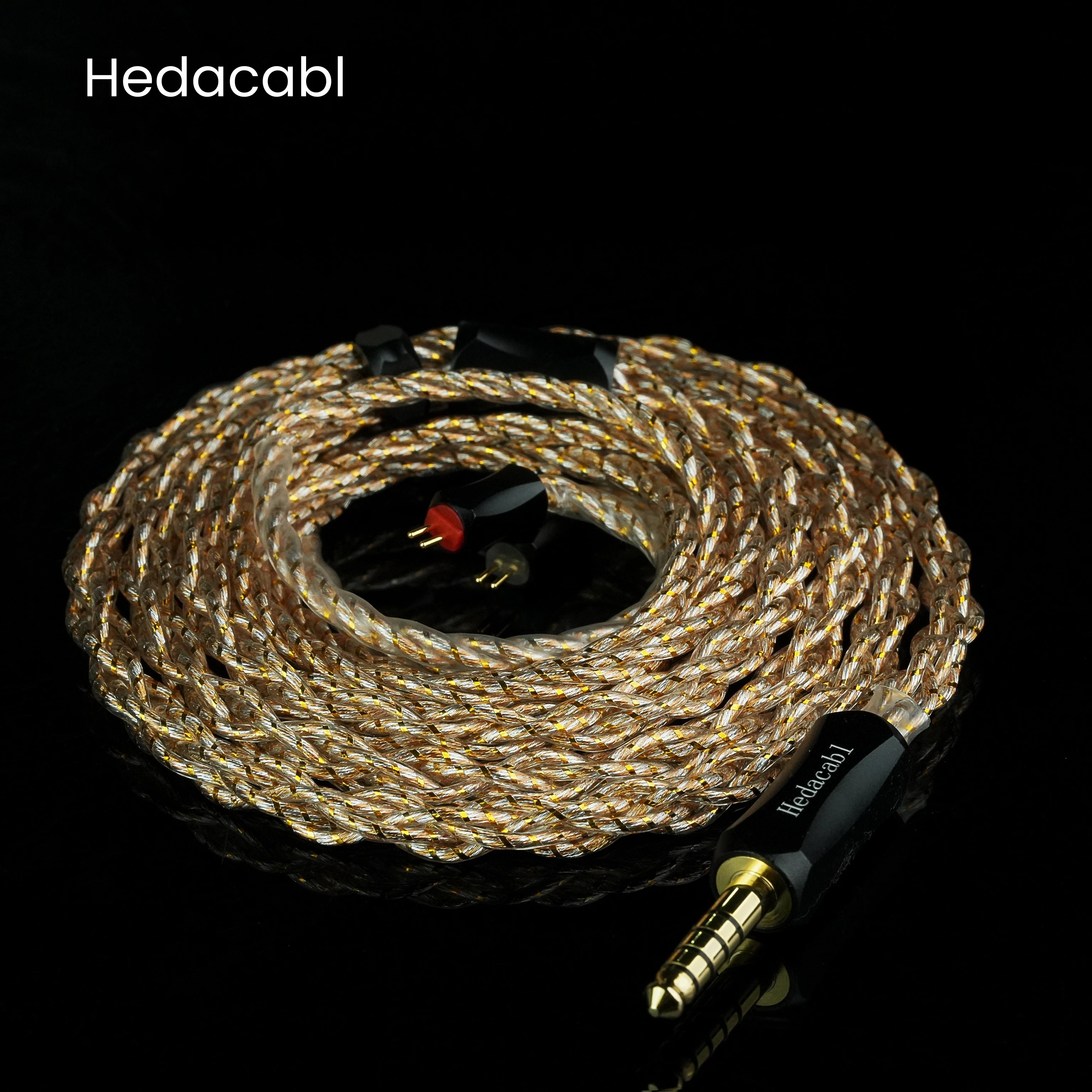 Фото Hedacabl DualGlow K02 7N Высокочистый кабель для наушников с позолотой, OCC монокристаллическое серебро, 4.4 мм, 0.78, 2Pin для NX8 METRO Mystic 8 №1