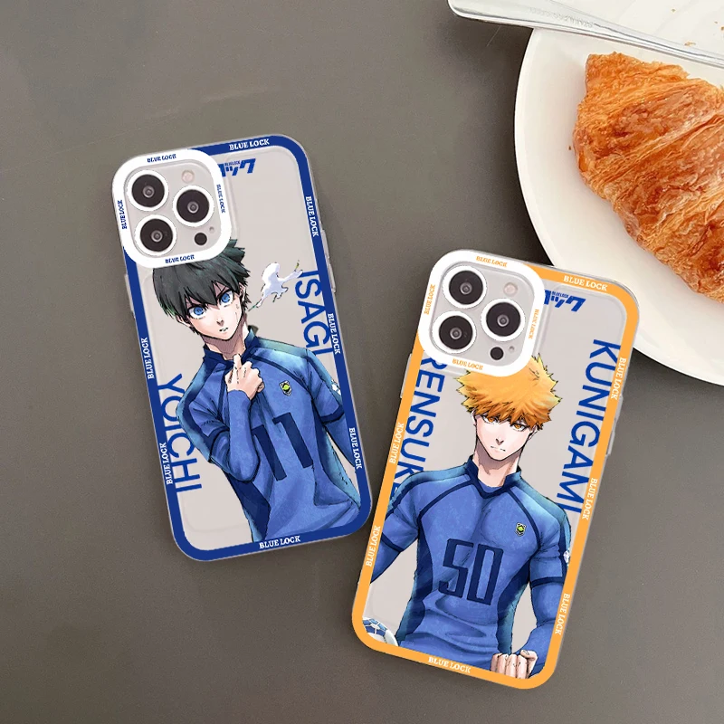 

Blue Lock Anime Phone Case For iPhone 14 13 12 11 Pro Max Mini X Xs XR 6 7 8 Plus SE 2020 Transparent Case
