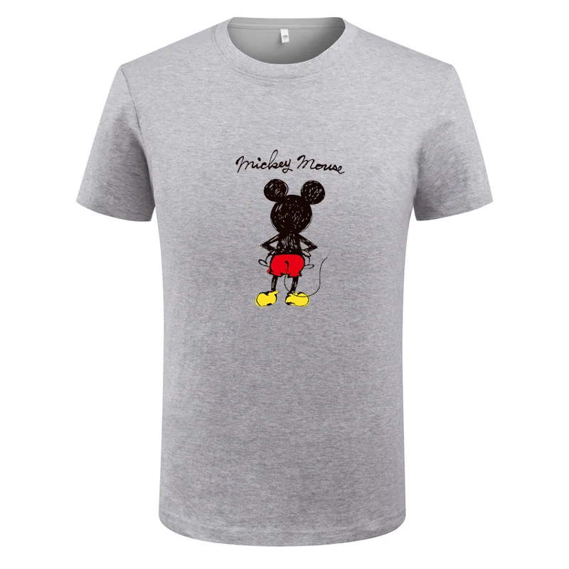 

Disney 2021 Summer T Shirts For Men Mickey Mouse Print Creative T-shirt Tops Casual Short Sleeve Loose Cotton Tee Camisetas