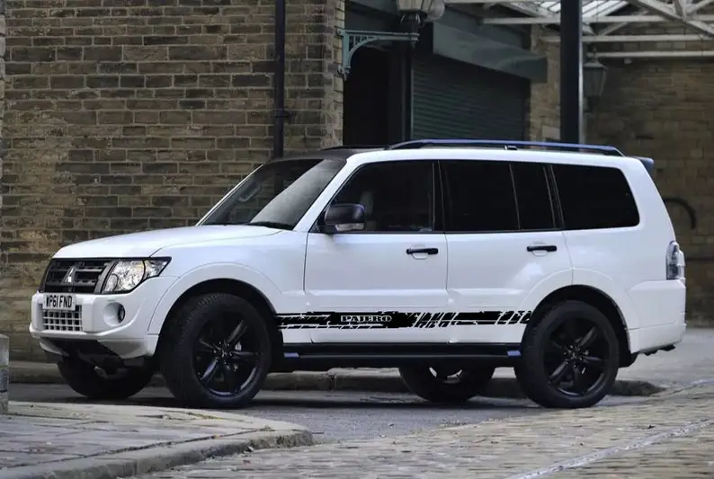 Пара спортивных боковых полос наклейка Виниловая совместимая с Mitsubishi Pajero |