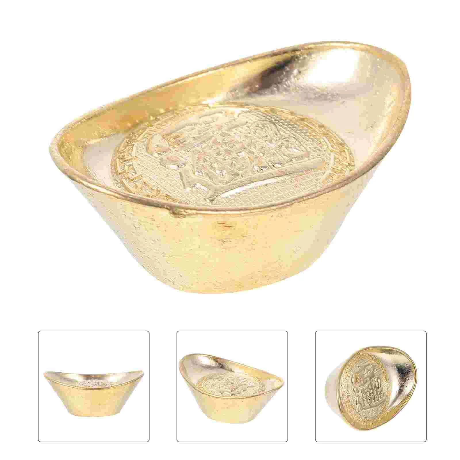 

6Pcs Gold Ingot Adornment Decorative Ingot Craft Office Adornment (Golden)