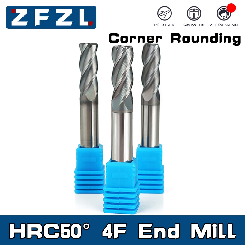 

HRC50 карбидная радиальная Концевая фреза 1 2 4 5 6 8 10 мм 4 дюйма