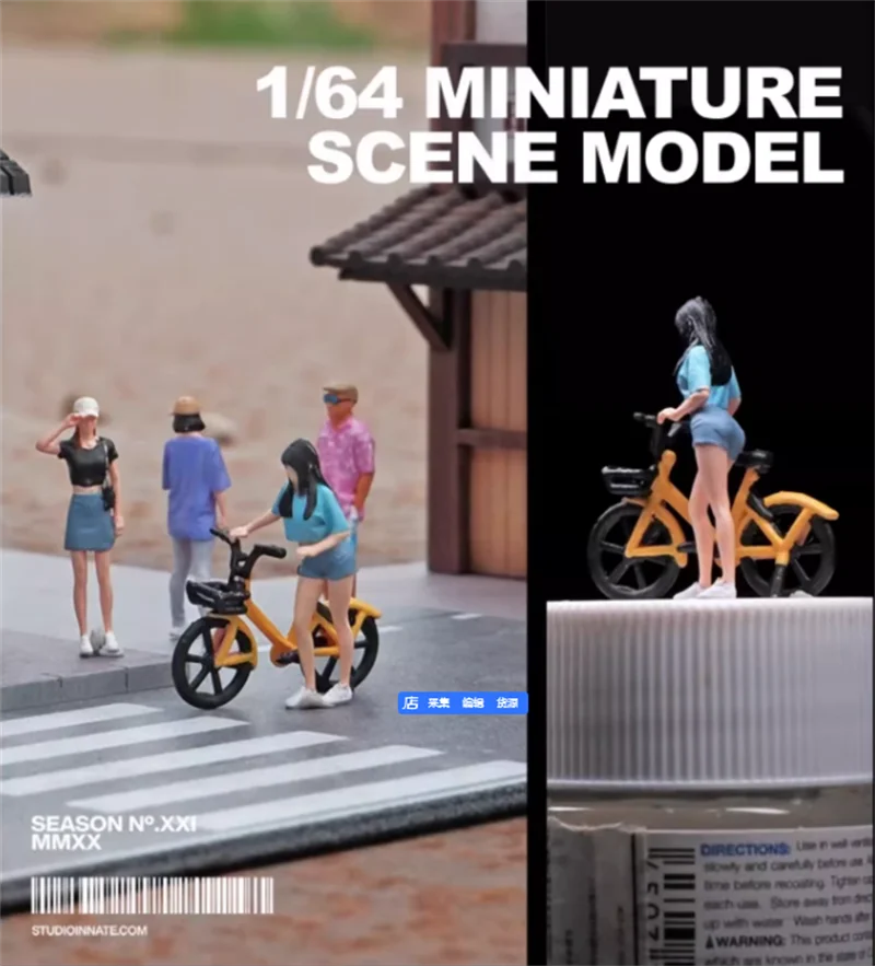 1:64 масштаб модель 1 шт. Реалистичная фигурка из смолы для езды на велосипеде