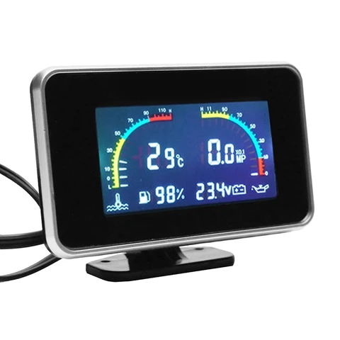 Автомобильный ЖК-дисплей 4 в 1 датчик цифровой дисплей датчик приборная панель вольтметр измеритель температуры воды 4 в 1