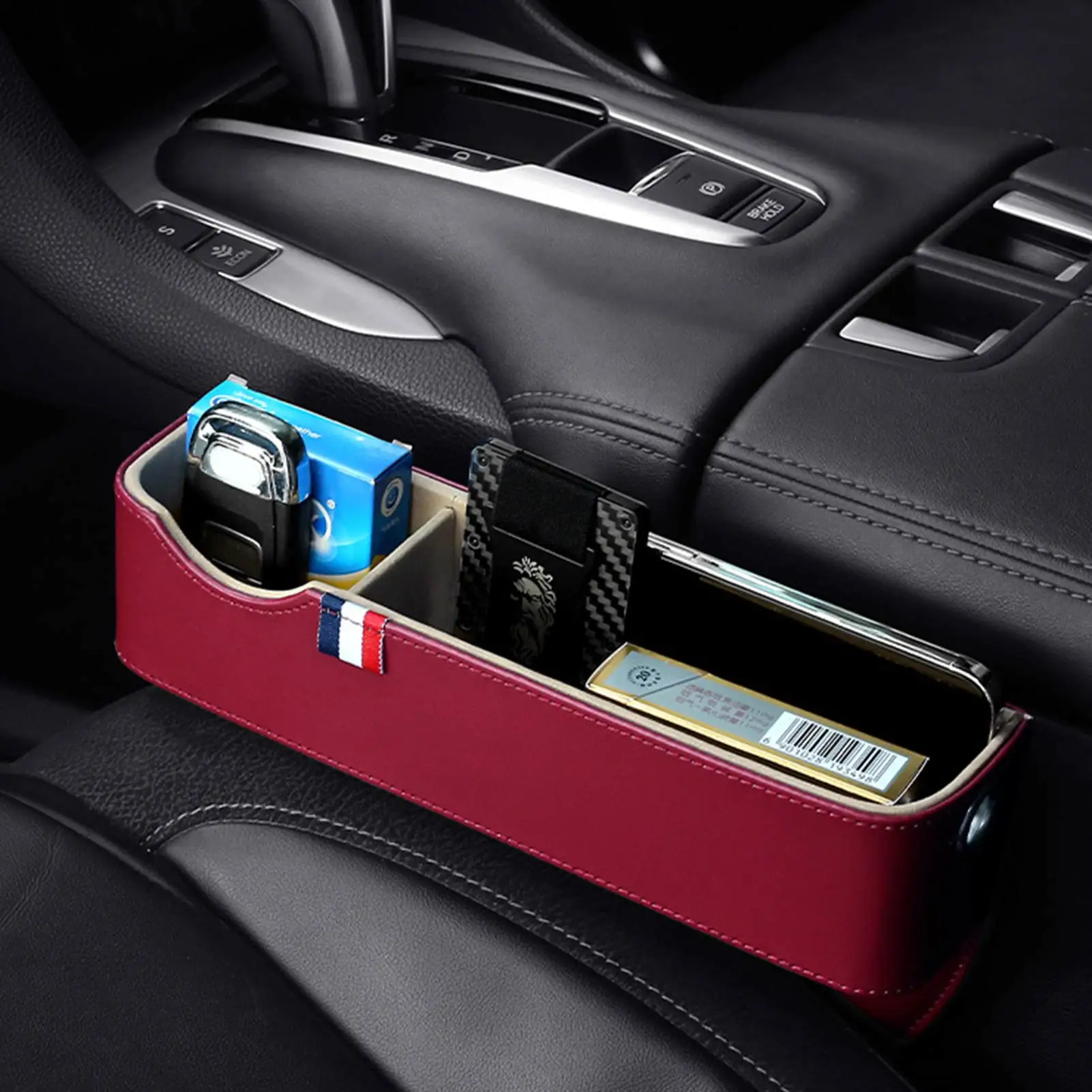 

Universal Car Seat Gap Filler PU Leather Console Organizer Multifunctional Car Seat Pockets Seat Crevice Storage Box For Phones