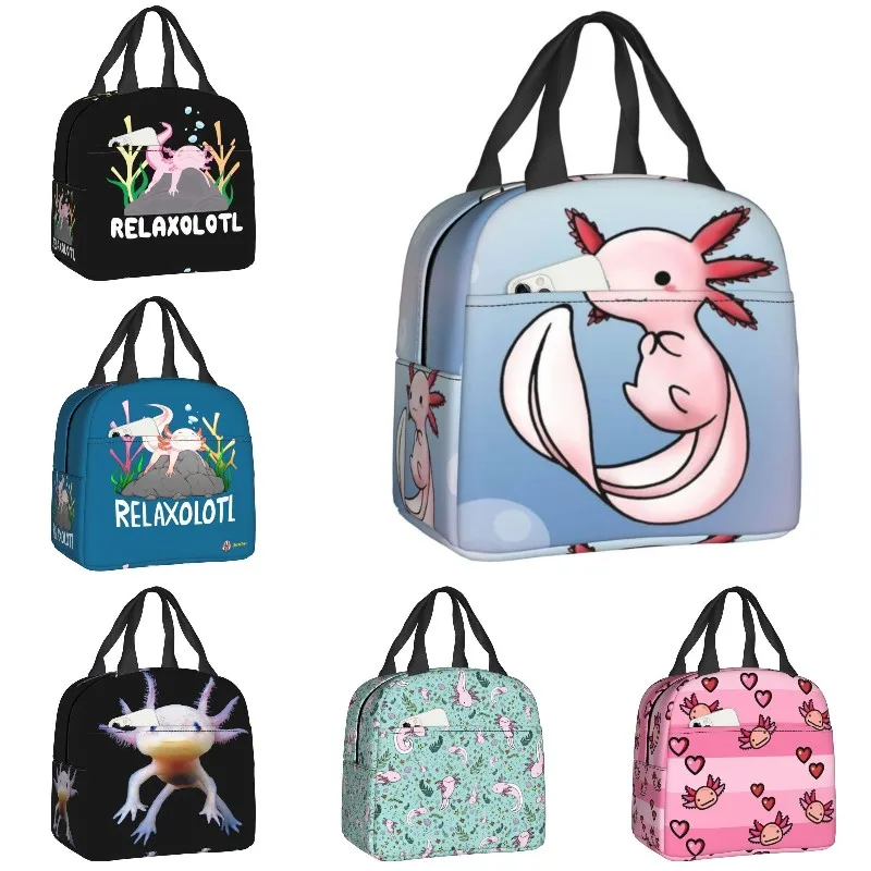 

Axolotl многоразовые Ланч-боксы с улыбающимся рисунком для женщин, водостойкий очаровательный охладитель для рыб, Термоизолированный Ланч-бок...