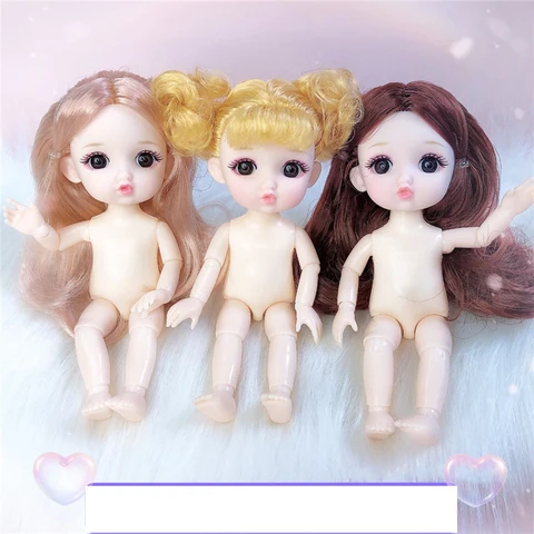 17 см, 8 очков, милая девушка BJD с ртом, 3D настоящие глаза, 13-шарнирная игрушка, кукла-корпус