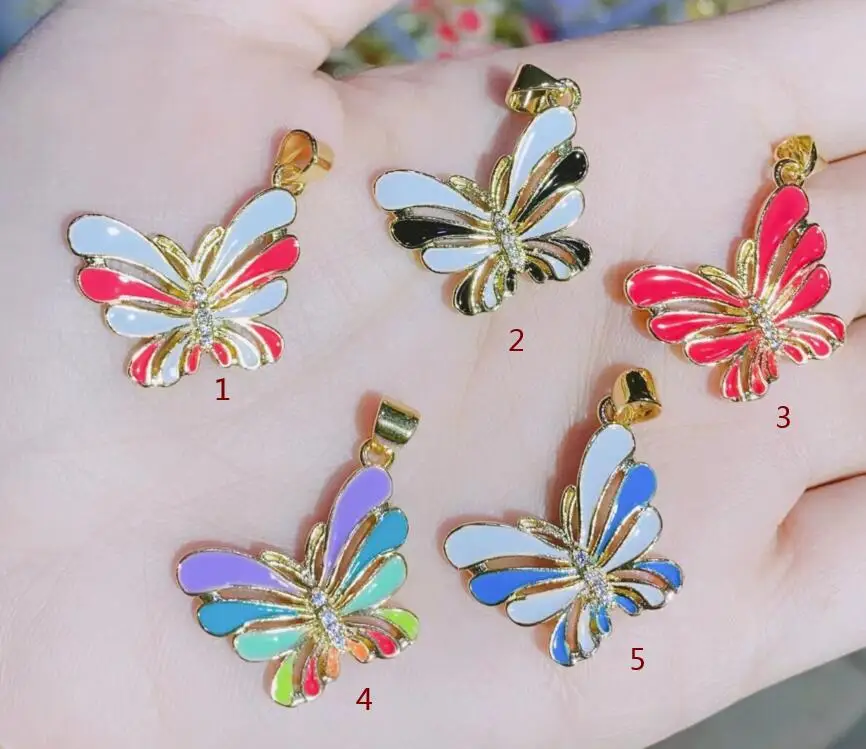 

1pcs dripping oil sun flower Jewelry Pendants for Jewelry Making Gold Plated Copper Zircon Necklace Charm Accessories df3s