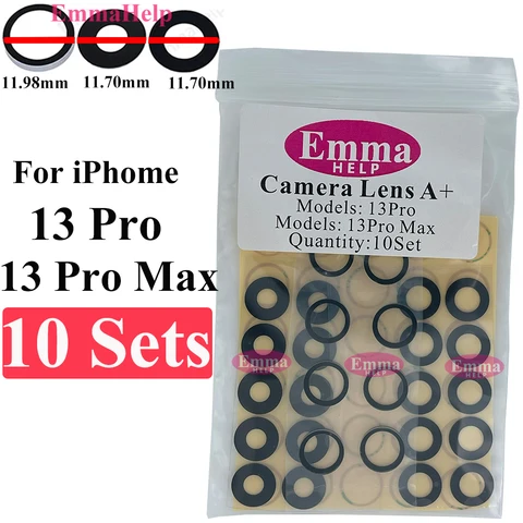 EmmaHelp, 10 комплектов стекла для задней камеры для iPhone 15 14 13 XR X XS SE 7 8 11 12 Pro Max, сменная крышка объектива задней камеры, наклейка A+