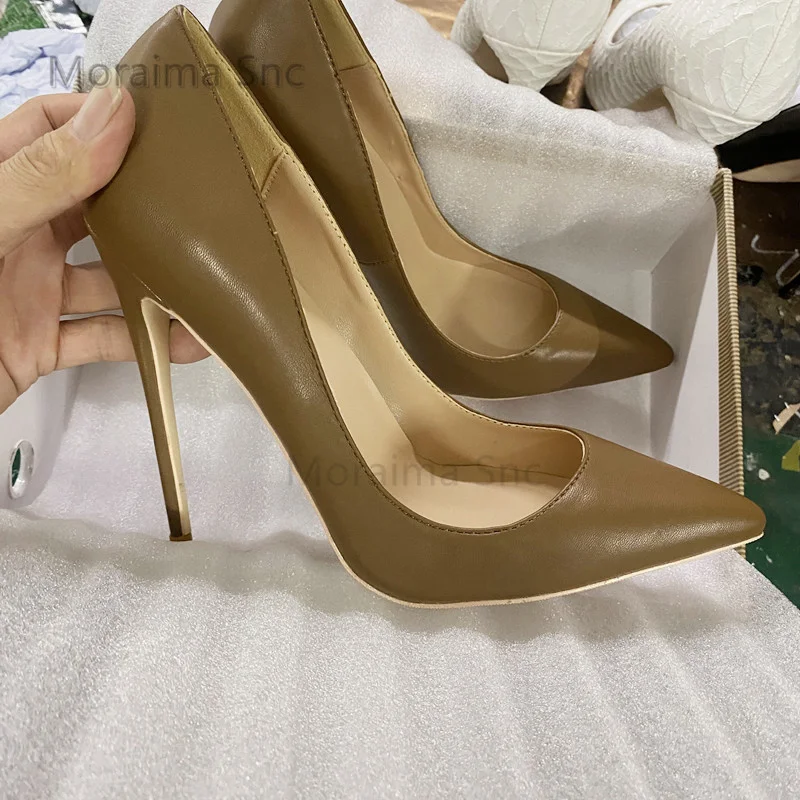 Black Naked High Heels Women Pumps Fashion Stiletto Heel Leather Shoes Office Lady Party Wedding Shoes Ladies Spring Autumn Shoe