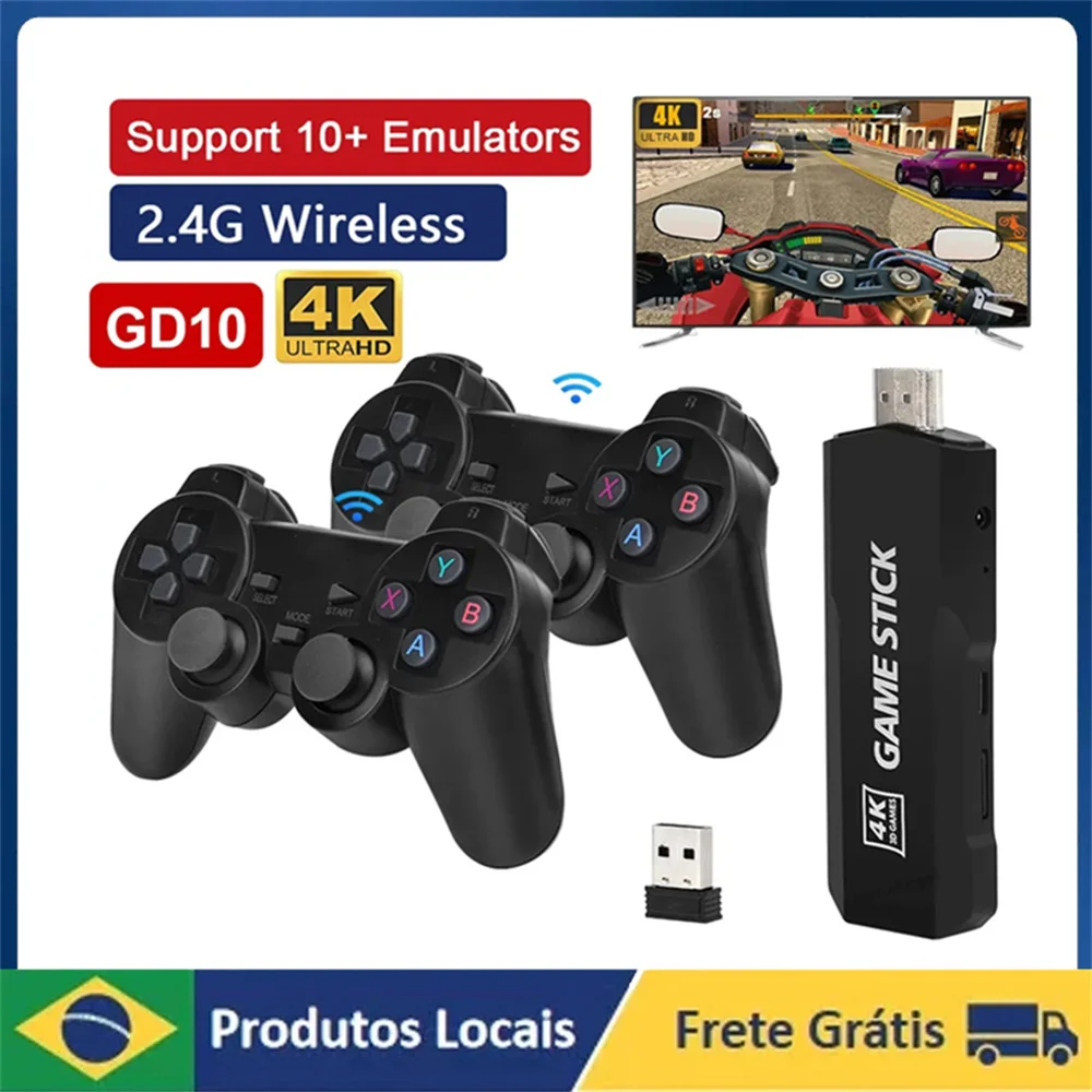 

X2 Video Game Stick Controller 4k GD10 Game Stick embedded 40000 games 128 GB 2.4G wireless controlle