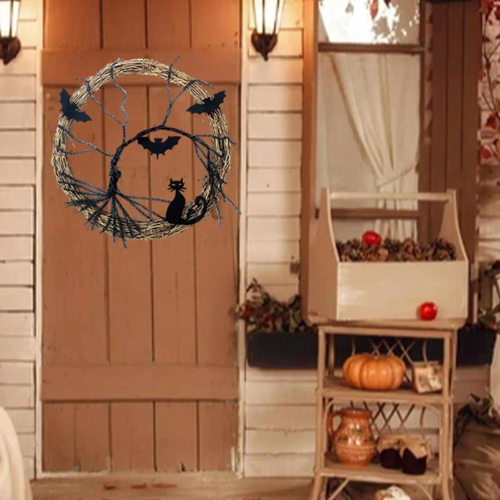 

Halloween Wreath Lighted Wreath Garland Hanger for Horror Party Festival
