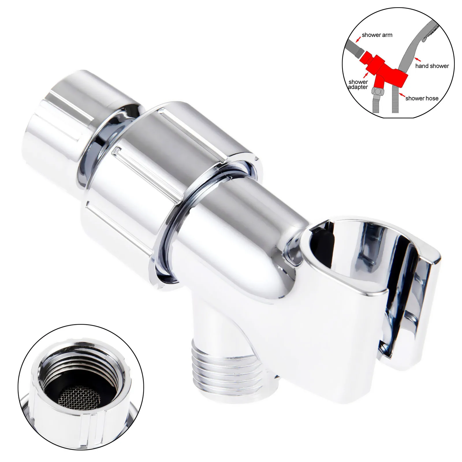 

1Pc ABS Chrome Shower Head Holder Bathroom Bracket Shower Rail Head Holder for All Standard Showers With G1/2 Thread