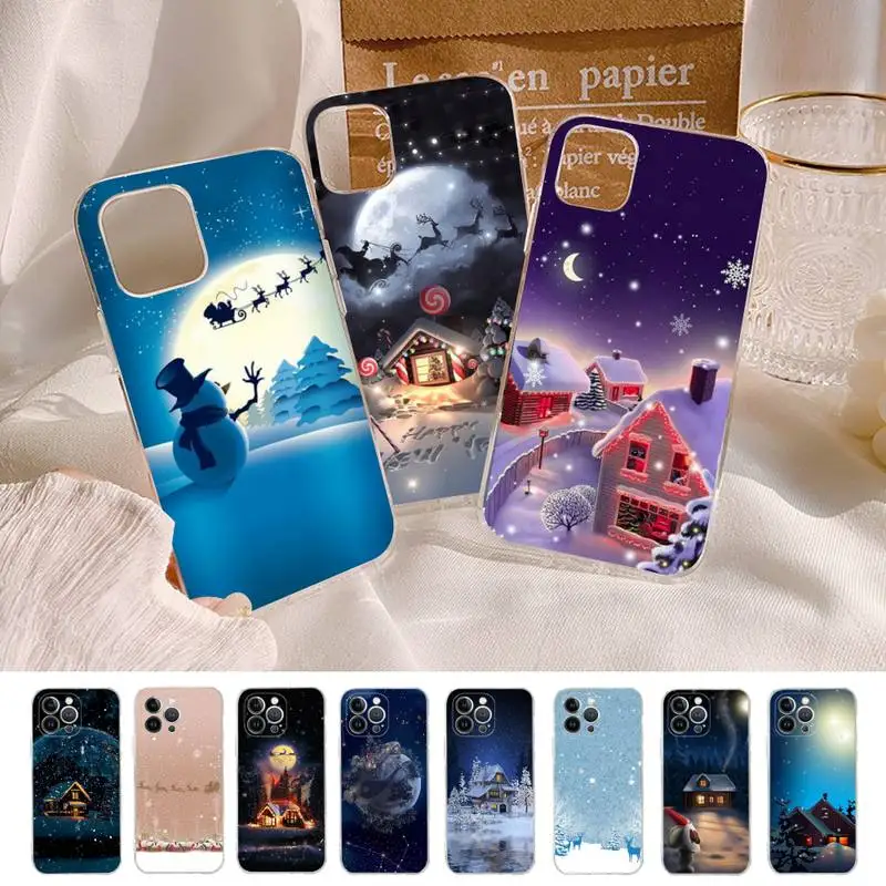 

Winter snow Merry Christmas Phone Case Silicone Soft for iphone 14 13 12 11 Pro Mini XS MAX 8 7 6 Plus X XS XR Cover