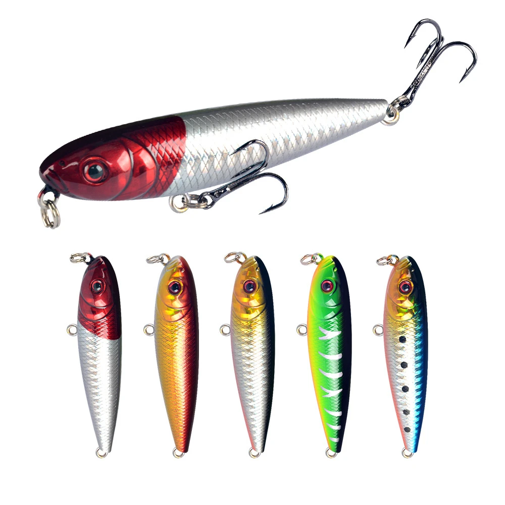 

1PCS Top Water Artificial Lure Hard Plastic Fishing Lure Surface Pencil Minnow Bait 9g 8cm