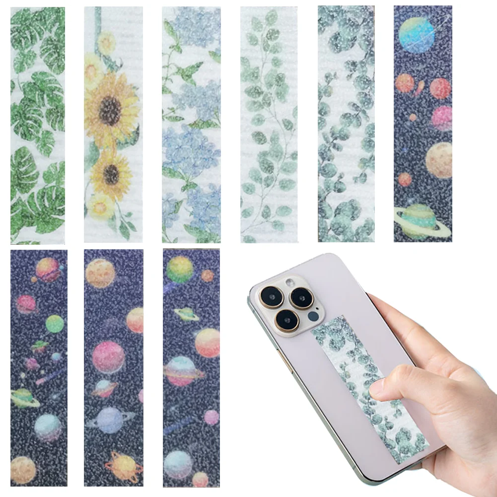 

10pcs Calm Sticker Toys Tension Phone Tape Anti Stress Adhesives Fidget Strips Decompression Bookmarks PEVA Anxiety Sensory