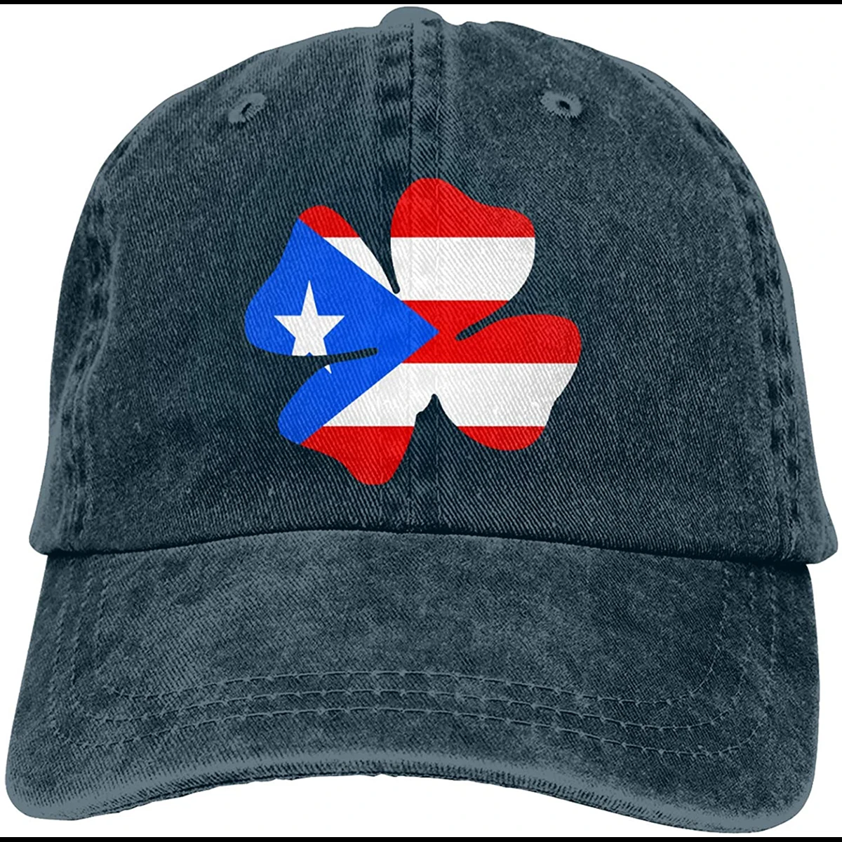 

Puerto Rican Irish Flag 4 Leaf Clover Sports Denim Cap Adjustable Unisex Plain Baseball Cowboy Snapback Hat Sombrero De Mujer